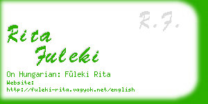 rita fuleki business card