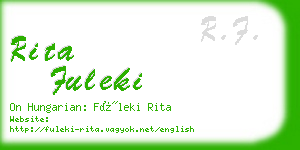 rita fuleki business card